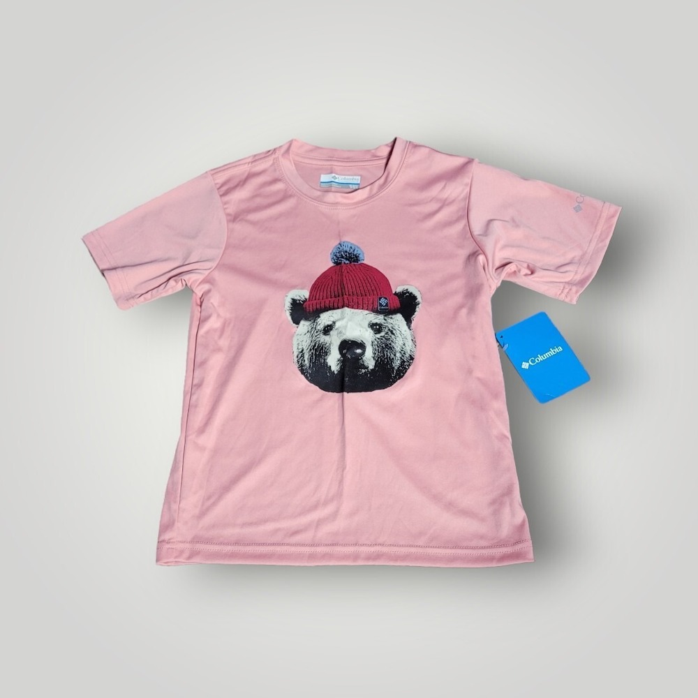 Columbia Sportswear Company Bear Cub Winter Hat Youth Pink T-Shirt Size M 10/12